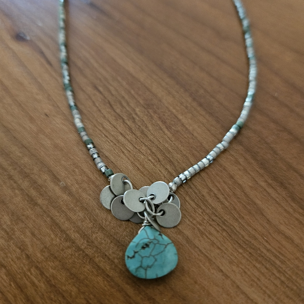 Silpada .925 Sterling Silver, Turquoise and Howlite Necklace N2325